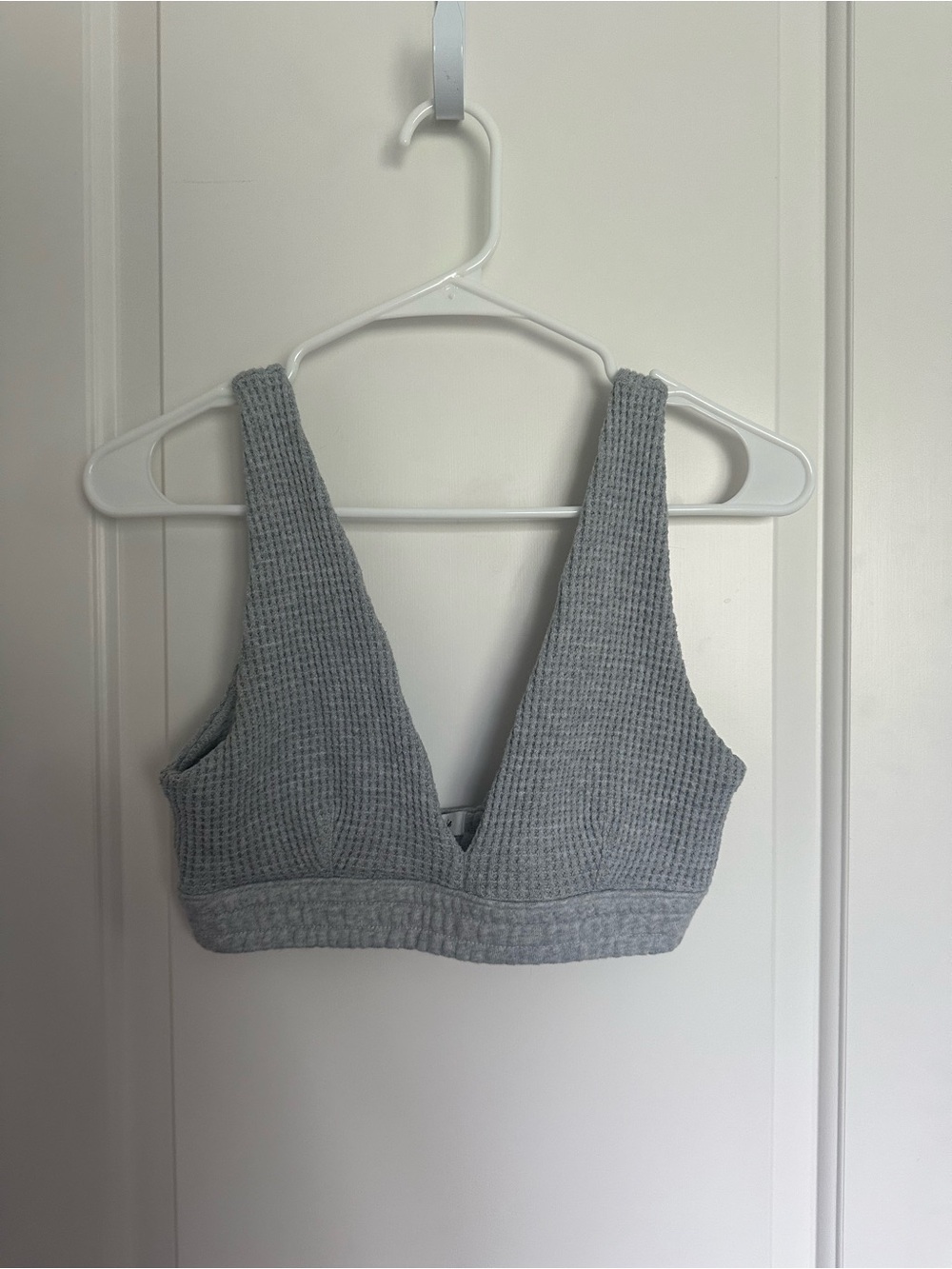 Aerie Grey Waffle Knit Lounge Sleep Bralette Size S